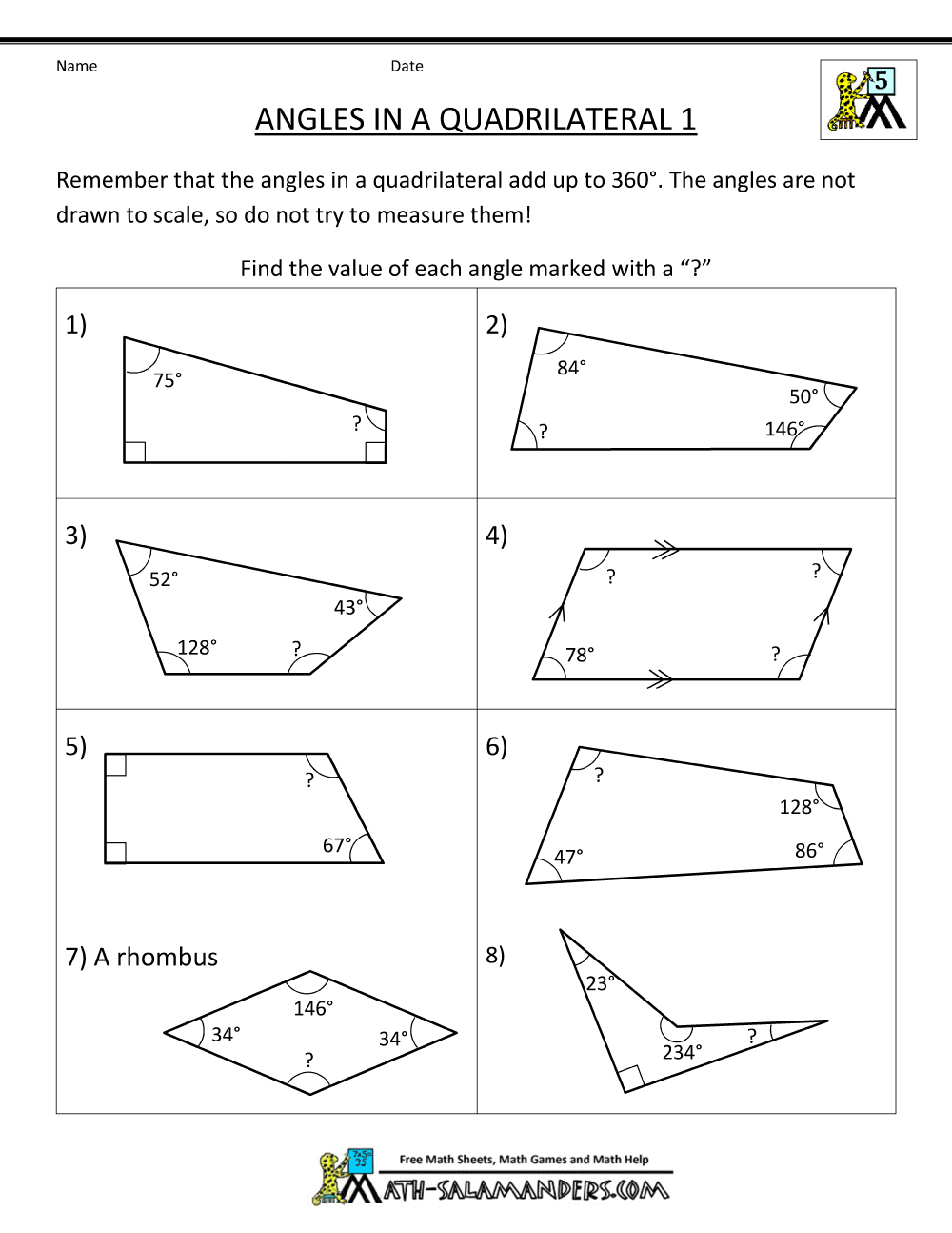 Grade 5 Geometry Worksheets Pdf