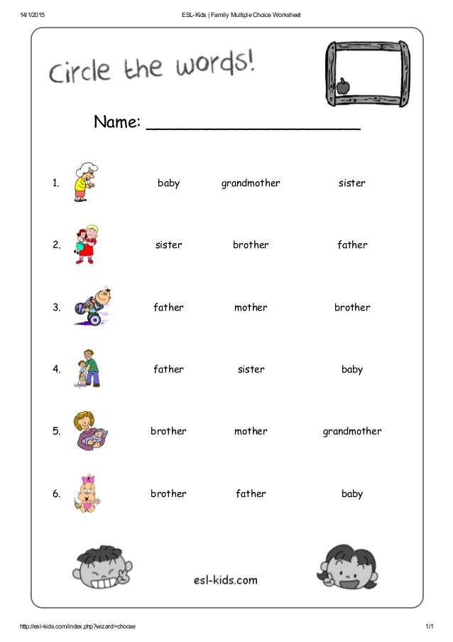 English Worksheets For Kids