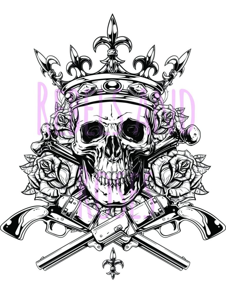 Skull And Roses Coloring Pages