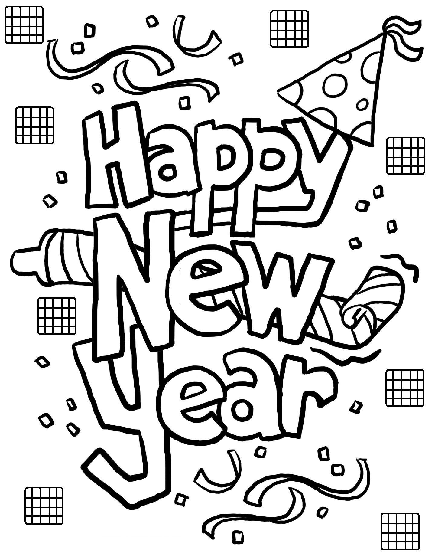 Happy New Year Coloring Pages 2019