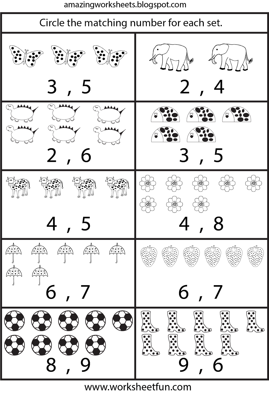 Counting Worksheets For Kindergarten