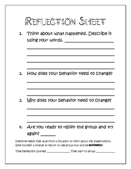 Reflection Sheet For Students