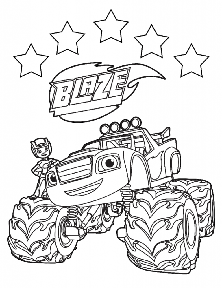 Blaze Colouring Pages