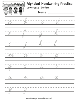 Cursive Handwriting Practice Sheets Alphabet