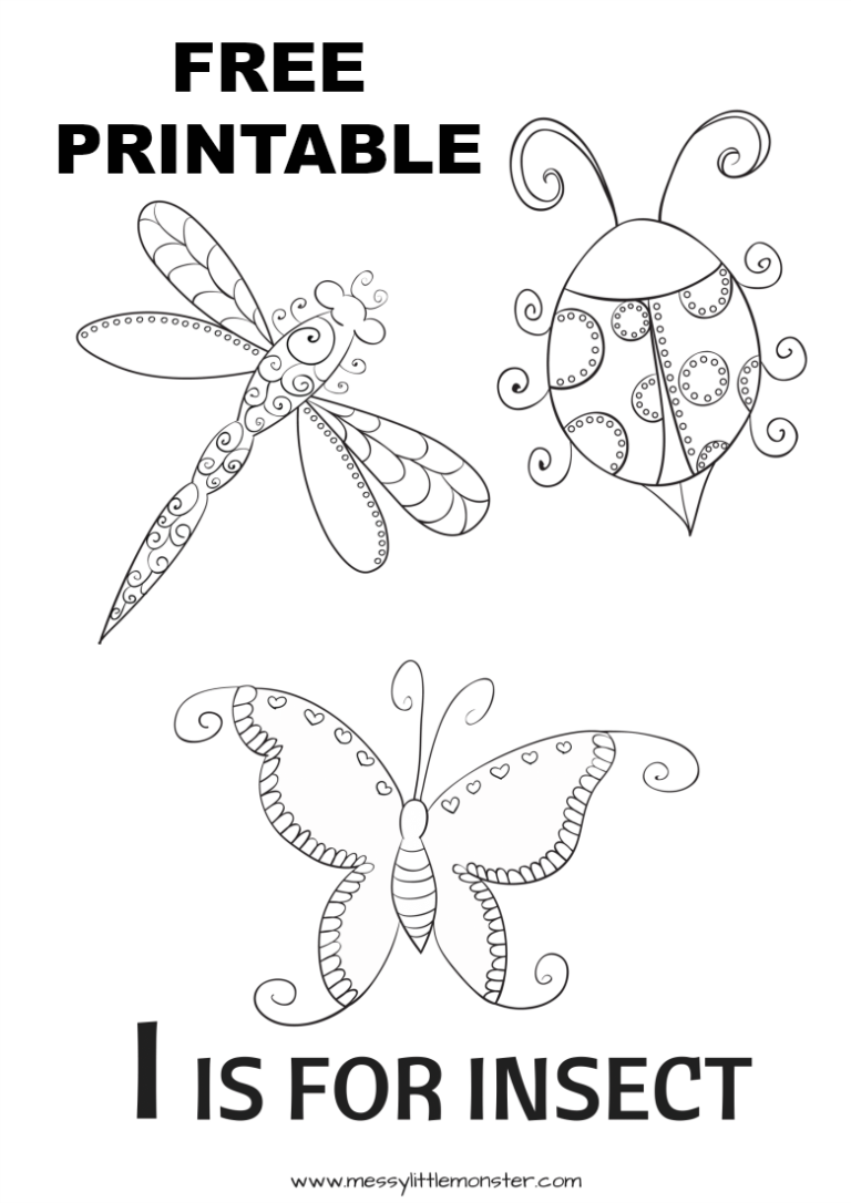 Colouring Insects Printable