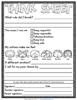 Think Sheet For Kids