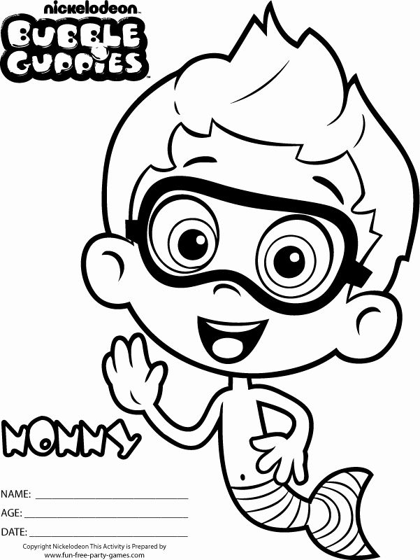 Bubble Guppies Coloring Pages Oona