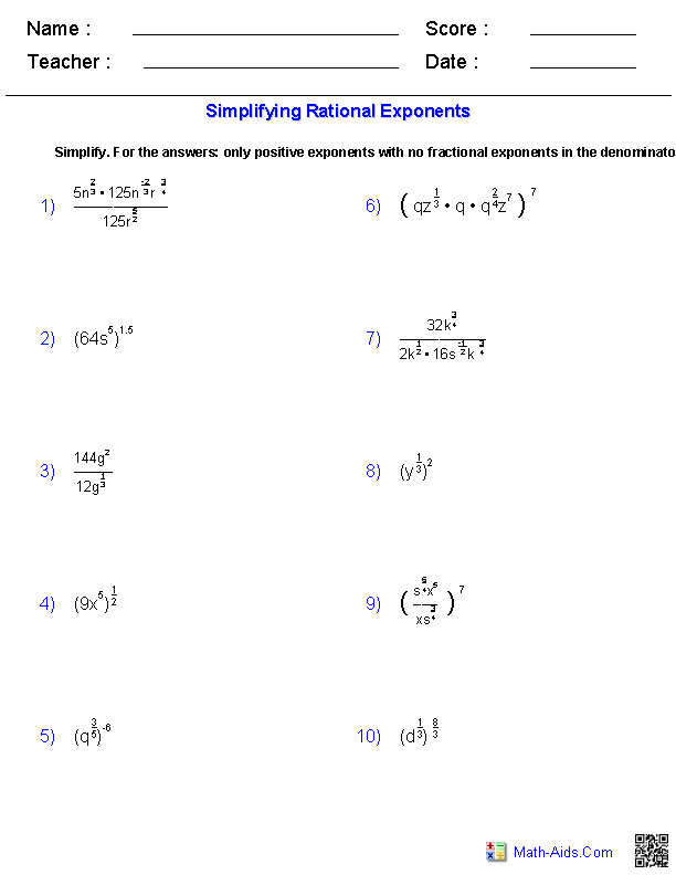Simplifying Rational Expressions Worksheet Algebra 2 Pdf