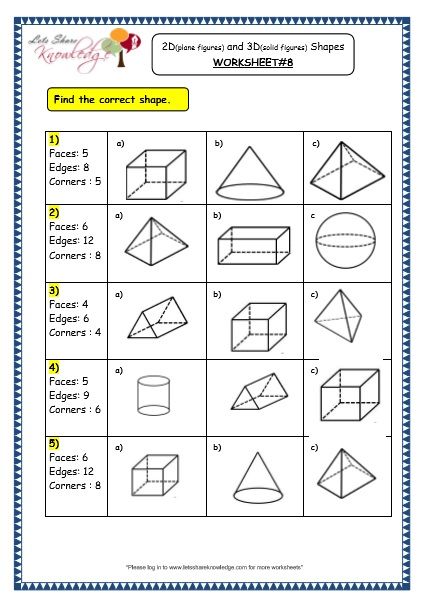 Geometry Worksheets Grade 3