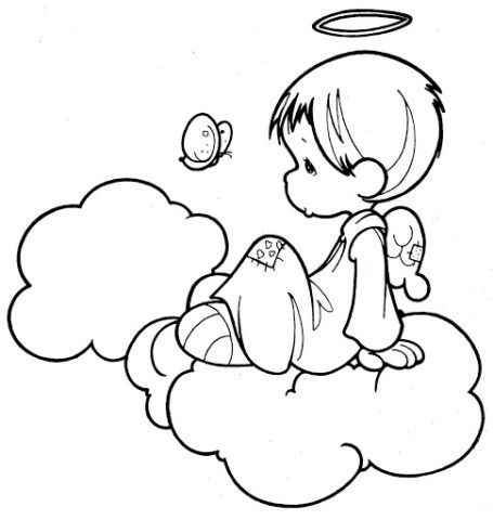 Precious Moments Coloring Pages Angel