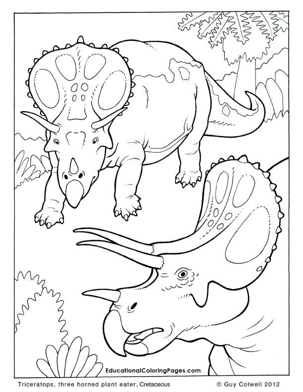 Dinosaur Triceratops Coloring Pages