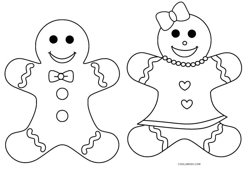 Gingerbread Man Coloring Pages For Kids