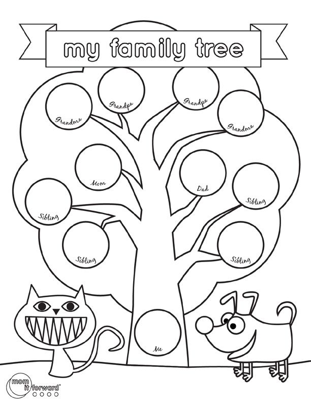 Family Tree Worksheet For Kindergarten
