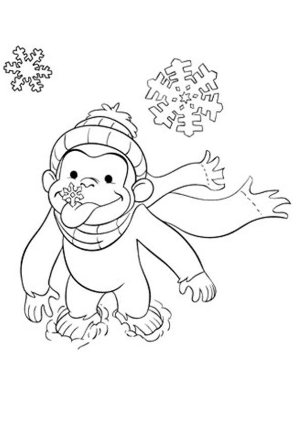 Easy Curious George Coloring Pages