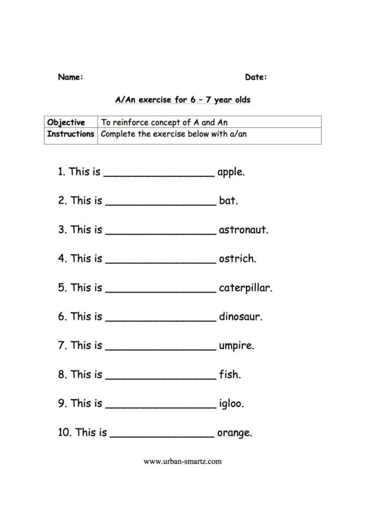 Free Printable English Worksheets For Year 6