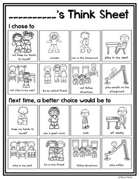 Think Sheet Kindergarten