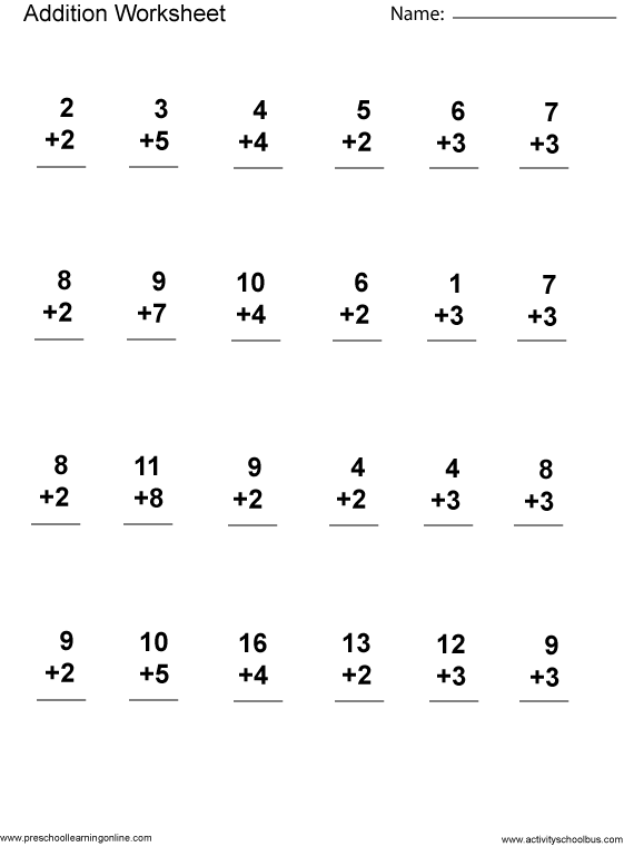 1st Grade Math Worksheets Printable