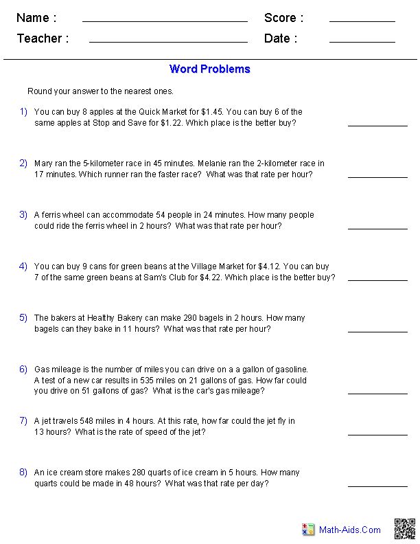 Ratio And Proportion Worksheet Answer Key
