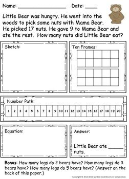 Addition And Subtraction Word Problems Within 20