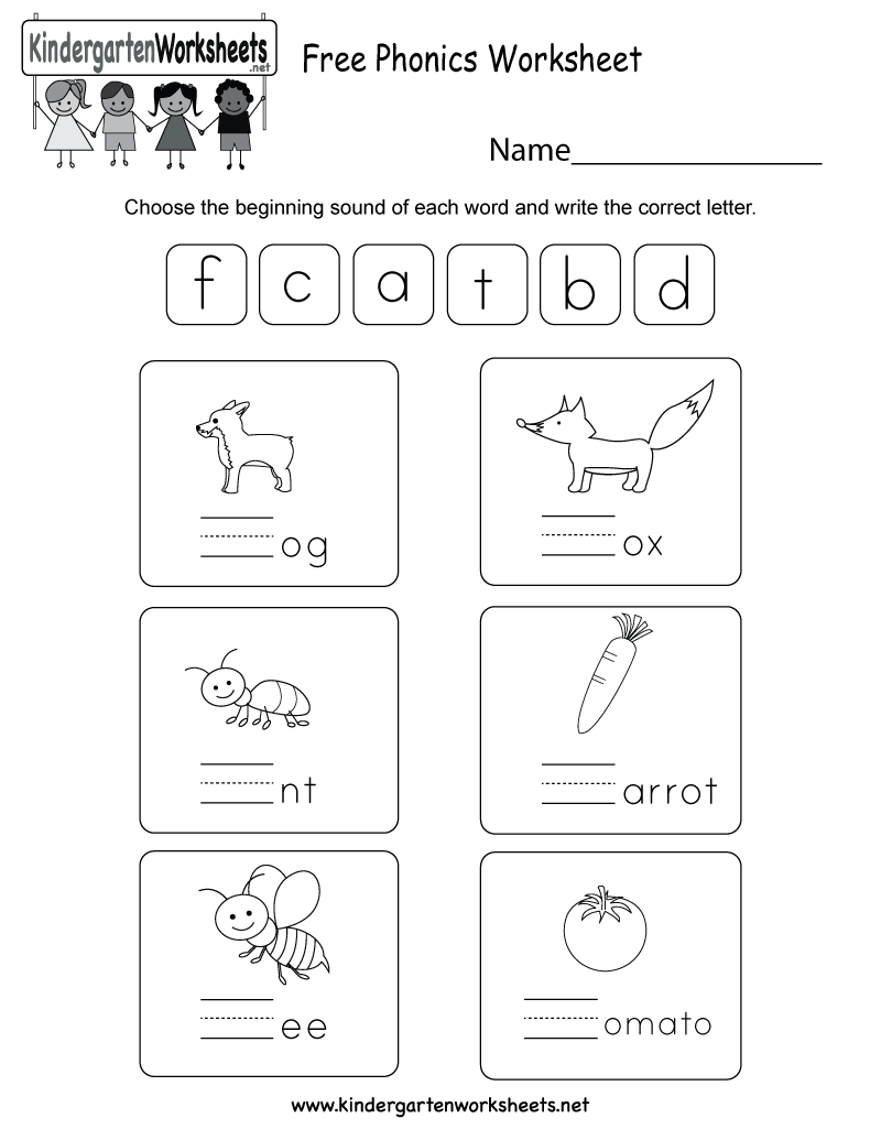 Kindergarten Phonics Worksheets