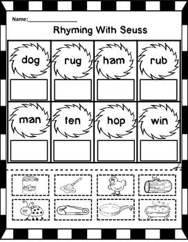 Dr Seuss Worksheets Kindergarten