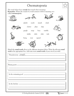 Onomatopoeia Worksheets Grade 2