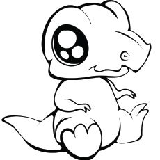 Dino Coloring Pages Cute