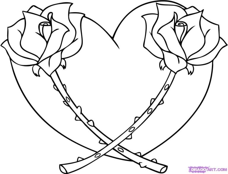 Heart Coloring Pages Heart How To Draw A Rose