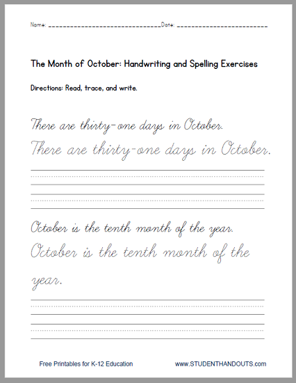 Handwriting Practice Sentences Free For Adults