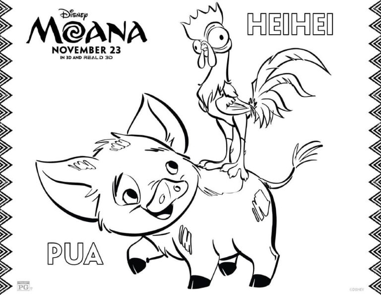 Moana Colouring Pages Printable
