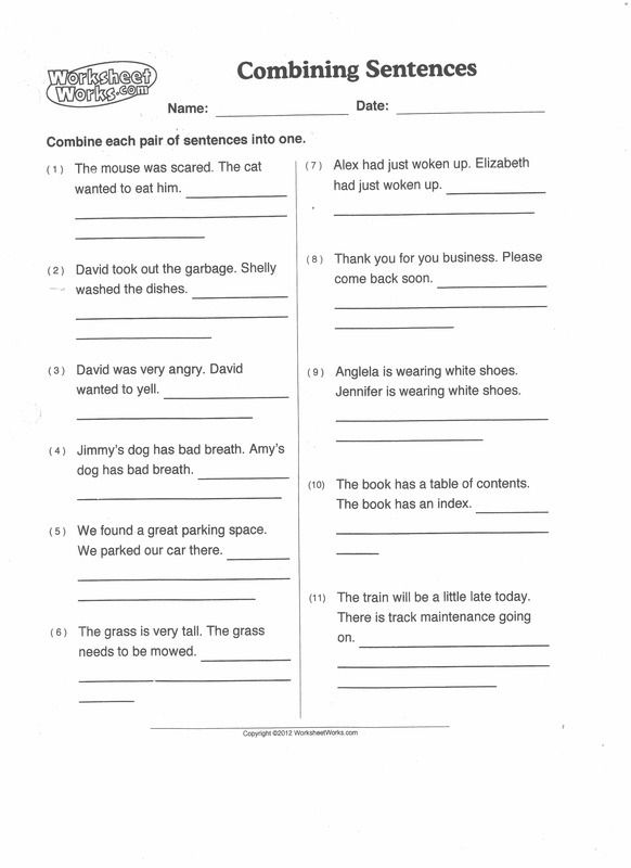 Complex Sentences Worksheet With Answer Key