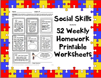 Social Skills Worksheets For Autism Pdf