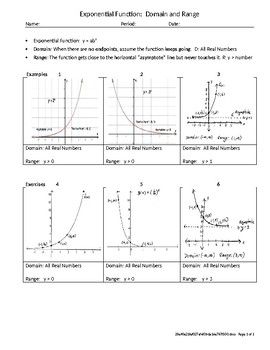 Algebra 2 Graphing Exponential Functions Worksheet