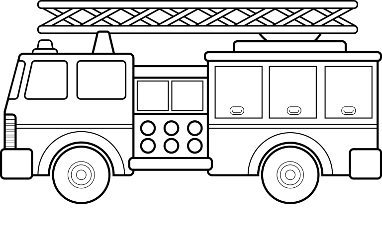 Fire Truck Coloring Page Easy