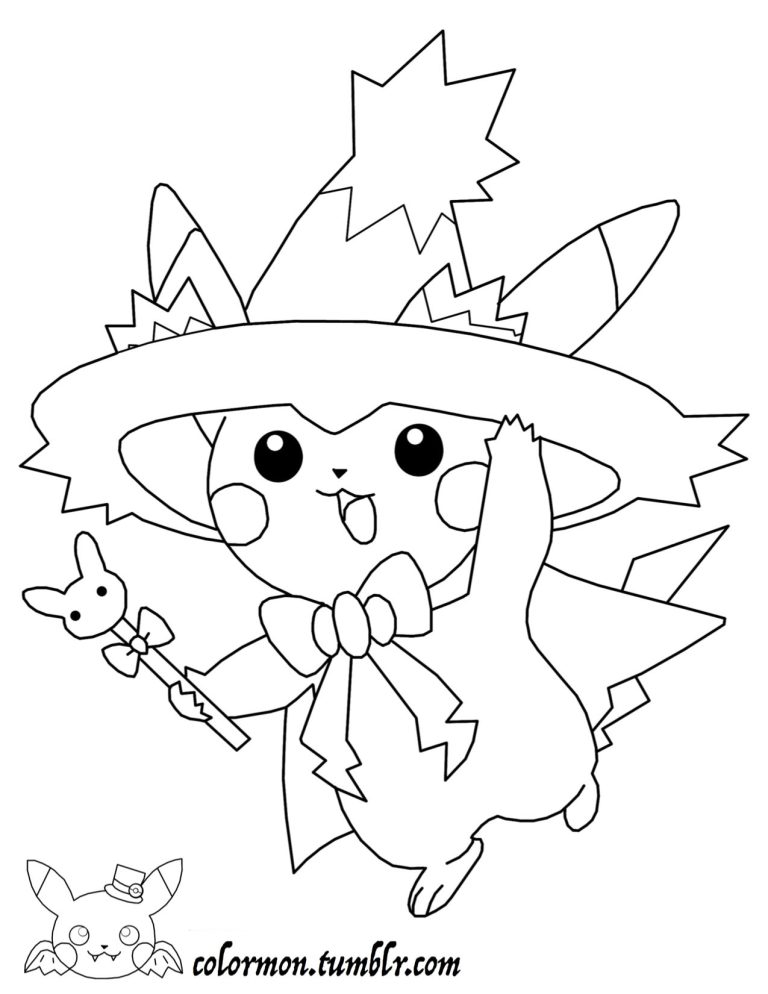 Pikachu Coloring Pages Halloween