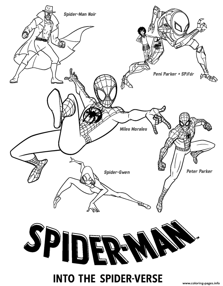 Into The Spider Verse Coloring Pages