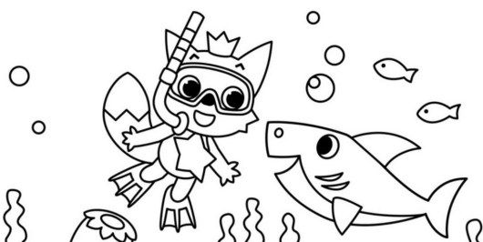 Baby Shark Coloring Pages Easy