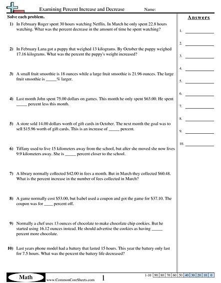 Proportions Worksheet Grade 7