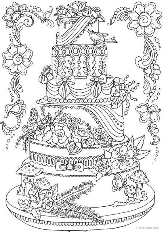 Cake Coloring Pages Hard