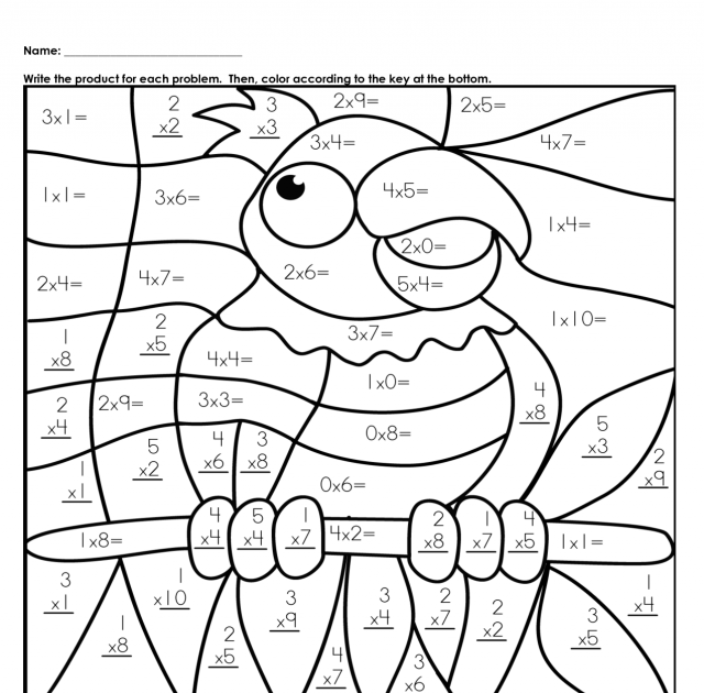 Math Worksheets For Grade 2 Coloring