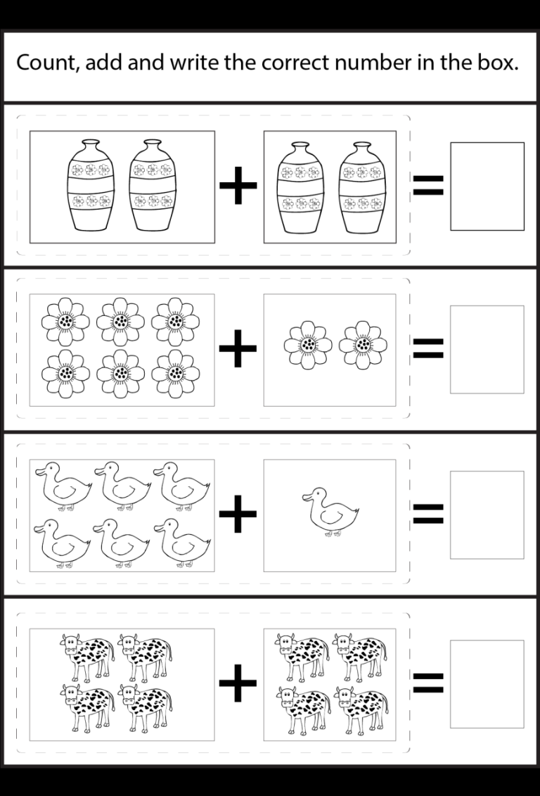 Simple Addition Worksheets Preschool