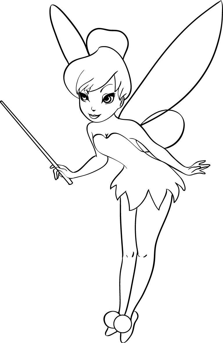 Tinkerbell Coloring Pages Easy