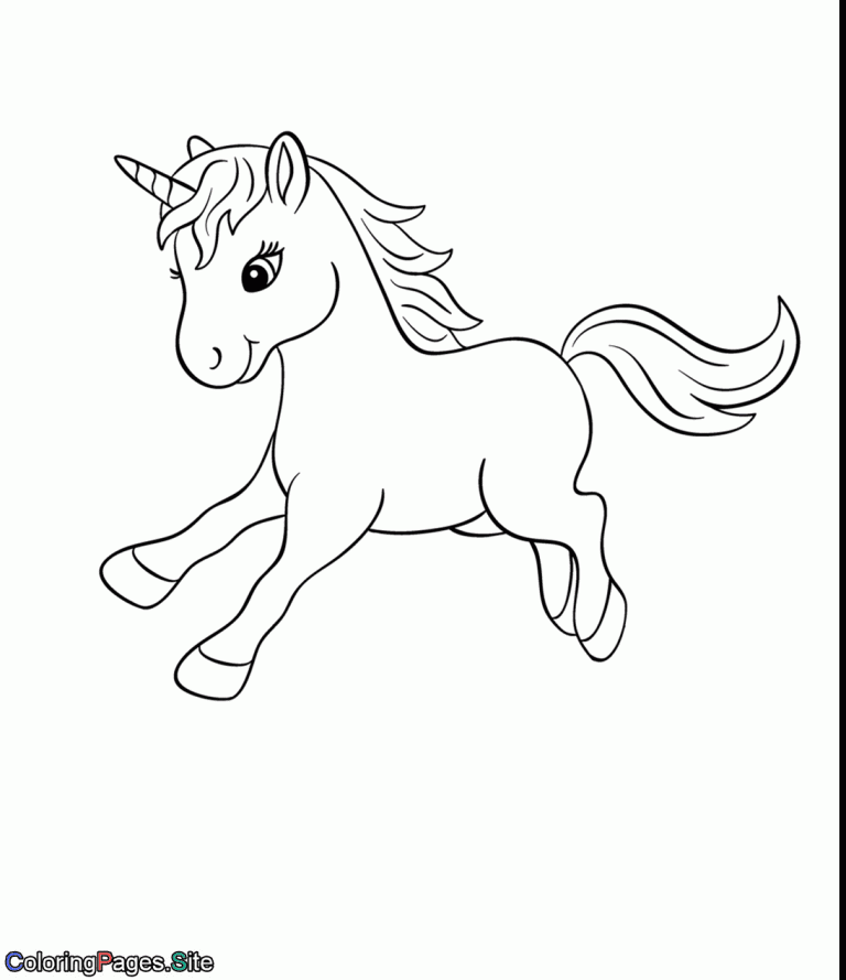 Baby Unicorn Coloring Pages