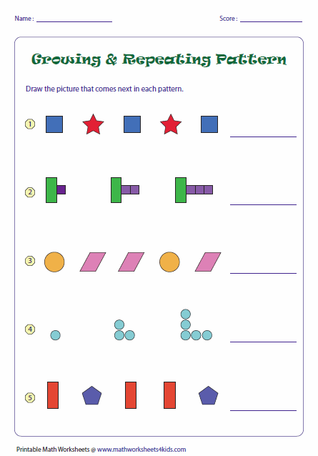 Pattern Worksheets For Grade 2