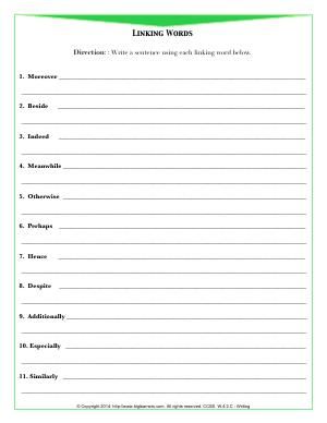 Linking Words Worksheet 3rd Grade