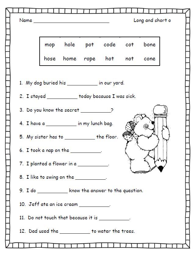 Free Phonics Worksheets For 3rd Grade