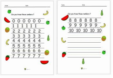 Pencil Control Worksheets Numbers