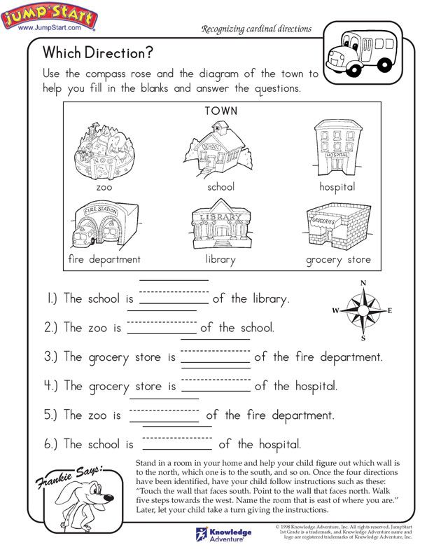 Directions Worksheet For Kindergarten