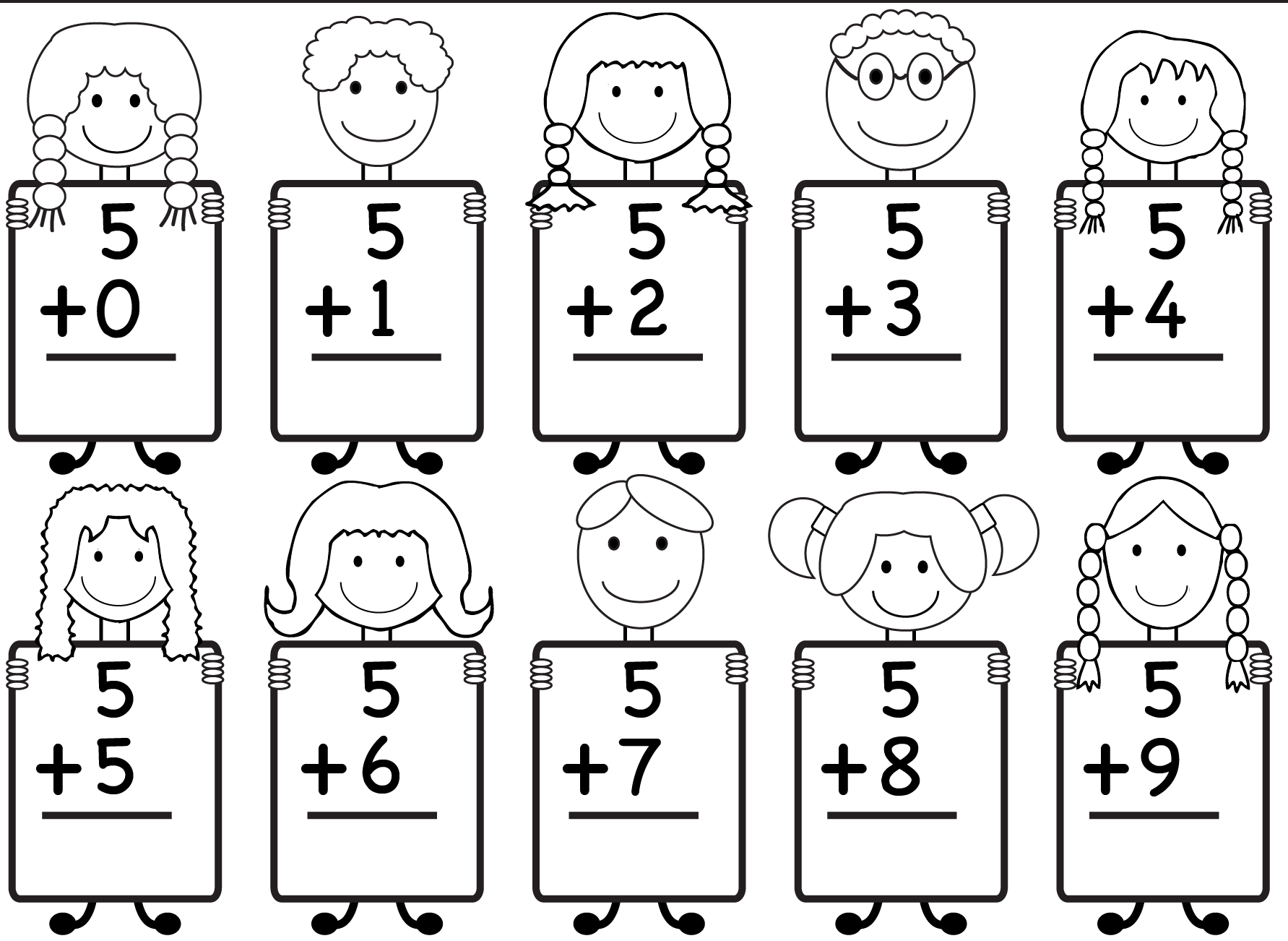 Free Printable Math Addition Worksheets For Kindergarten Pdf