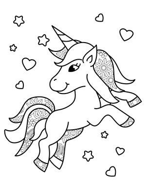 Free Unicorn Coloring Pages